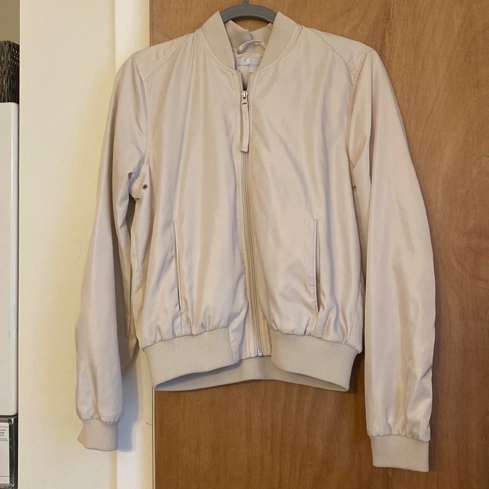 Nude colored bomber jacket